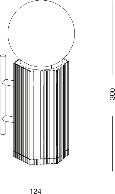 Disegno tecnico quotato di Dado lamp, Lampada da tavolo