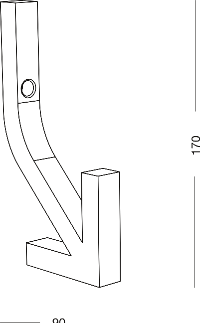 Disegno tecnico quotato di Directional arrow, Appendiabiti